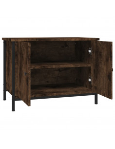 Mobile TV con Ante Rovere Fumo 60x35x45 cm in Legno Multistrato