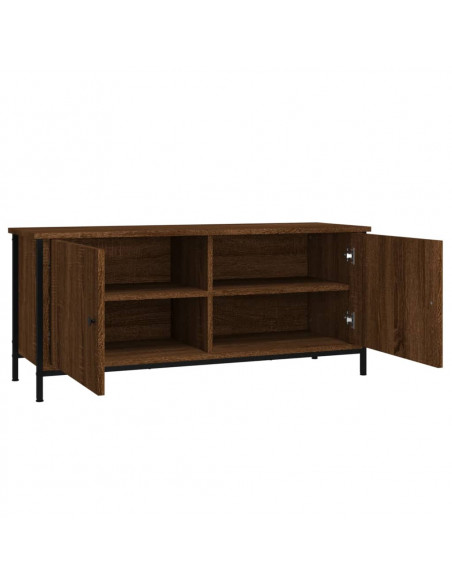 Mobile TV con Ante Rovere Marrone 102x35x45cm Legno Multistrato