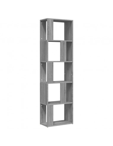 Libreria Grigio Sonoma 45x24x160 cm in Legno Multistrato