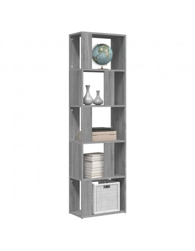 Libreria Grigio Sonoma 45x24x160 cm in Legno Multistrato