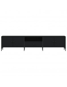 Mobile TV con Cassetto Nero 200x25x44 cm in Legno Multistrato
