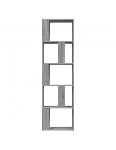 Libreria Grigio Sonoma 45x24x160 cm in Legno Multistrato
