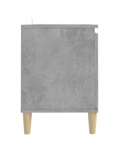 Mobile TV con Gambe in Legno Grigio Cemento 103,5x30x50 cm