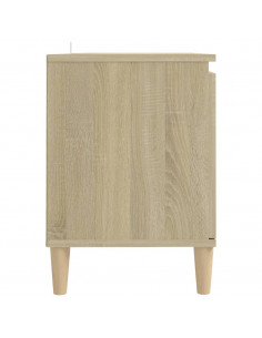 Mobile TV con Gambe in Legno Rovere Sonoma 103,5x30x50 cm