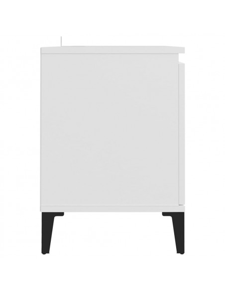 Mobile TV con Gambe in Metallo Bianco 103,5x30x50 cm