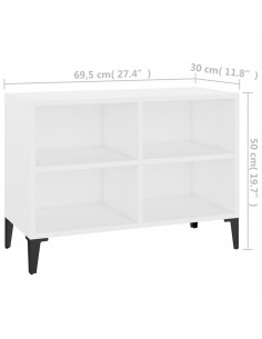 Mobile TV con Gambe in Metallo Bianco 69,5x30x50 cm