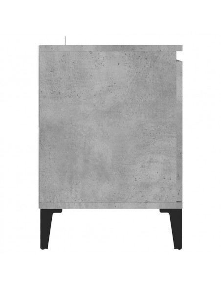 Mobile TV con Gambe in Metallo Grigio Cemento 103,5x35x50 cm