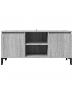 Mobile TV con Gambe in Metallo Grigio Sonoma 103,5x35x50 cm