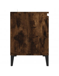 Mobile TV con Gambe in Metallo Rovere Fumo 103,5x35x50 cm