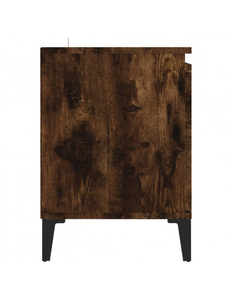 Mobile TV con Gambe in Metallo Rovere Fumo 103,5x35x50 cm