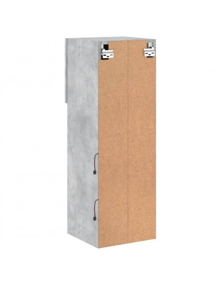 Mobile TV con Luci LED Grigio Cemento 30,5x30x90 cm