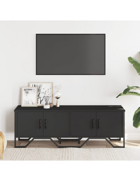 Mobile Porta TV Nero 122x34x41 cm in Legno Multistrato