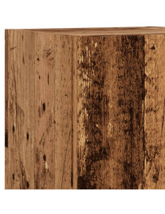 Mobile TV con Luci LED Legno Antico 30,5x30x102 cm