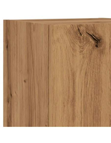 Mobile TV con Luci LED Rovere Artigianale 30,5x30x102 cm