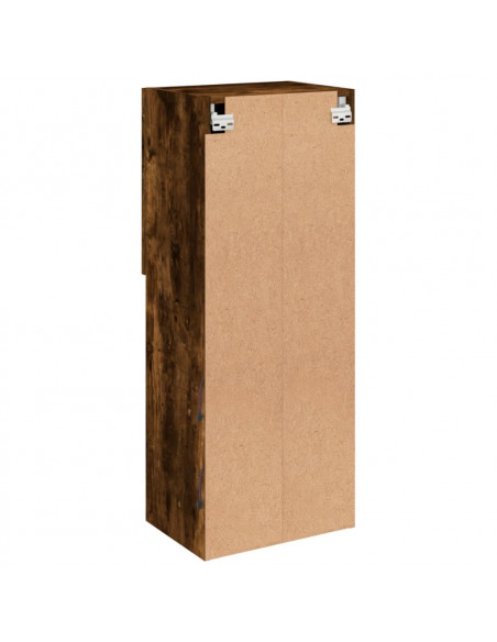 Mobile TV con Luci LED Rovere Fumo 40,5x30x102 cm