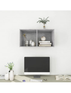 Mobile TV da Parete Grigio Cemento 37x37x72cm Legno Multistrato