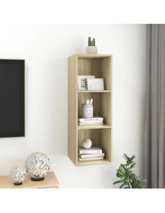 Mobile TV da Parete Rovere Sonoma 37x37x107cm Legno Multistrato
