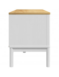 Mobile TV FLORO Bianca 114x43x55 cm in Legno Massello di Pino