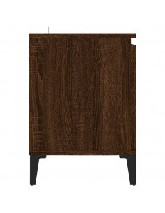 Mobile TV Gambe in Metallo Rovere Marrone 103,5x35x50 cm