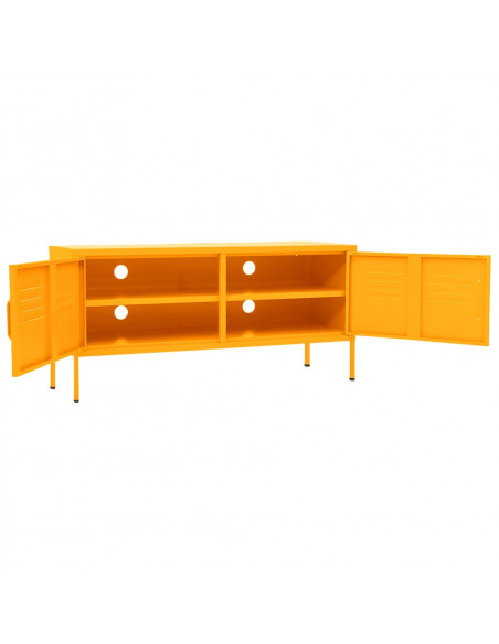 Mobile TV Giallo Senape 105x35x50 cm in Acciaio