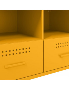 Mobile TV Giallo Senape 68x39x50,5 cm Acciaio Laminato a Freddo