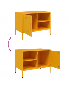 Mobile TV Giallo Senape 68x39x50,5 cm in Acciaio