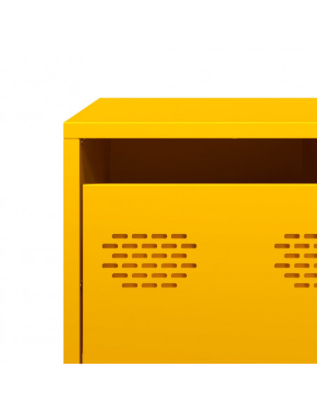 Mobile TV Giallo Senape 68x50x43,5 cm Acciaio Laminato a Freddo