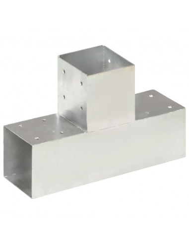 Connettori per Pali a Forma di T 4 pz Metallo Zincato 91x91 mm