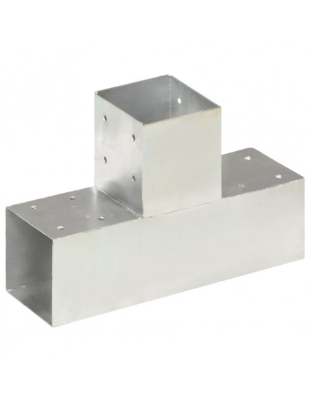 Connettori per Pali a Forma di T 4 pz Metallo Zincato 91x91 mm