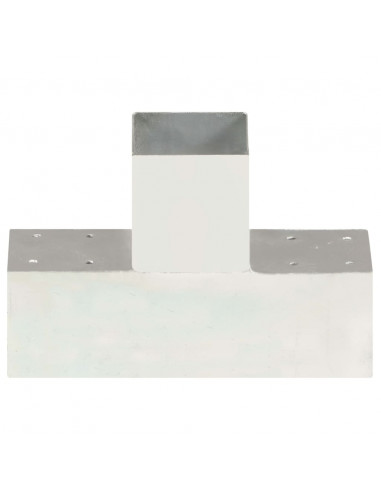 Connettori per Pali a Forma di T 4 pz Metallo Zincato 91x91 mm