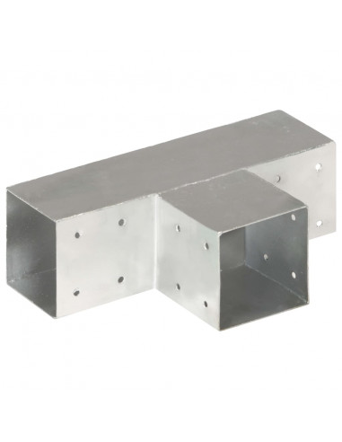Connettori per Pali a Forma di T 4 pz Metallo Zincato 91x91 mm