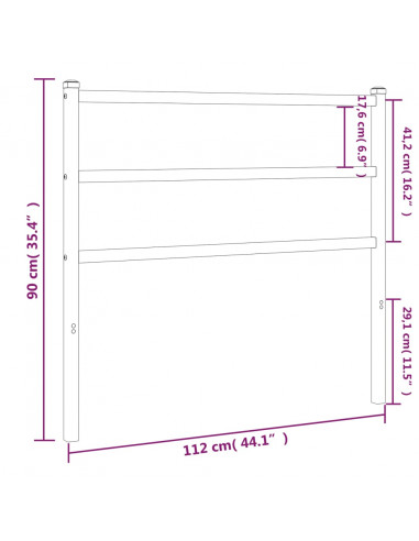 Testiera in Metallo Bianco 107 cm