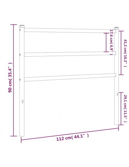 Testiera in Metallo Bianco 107 cm
