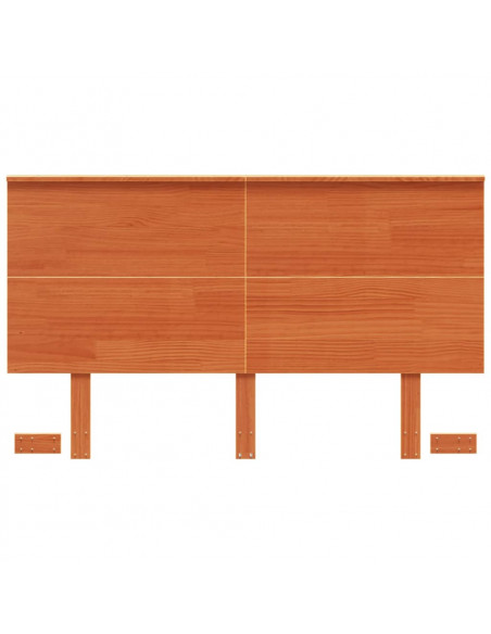Testiera Marrone Cera 135 cm in Legno Massello di Pino
