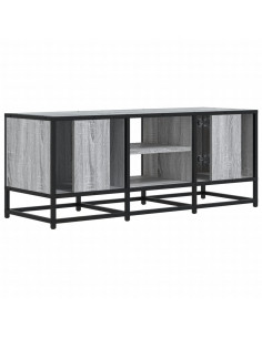 Mobile TV Grigio Sonoma 100x35x41 cm Legno Multistrato Metallo