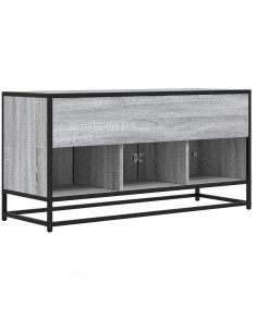 Mobile TV Grigio Sonoma 100x35x50 cm Legno Multistrato Metallo