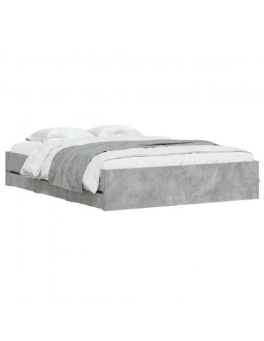 Giroletto Cassetti Grigio Cemento 150x200 cm Legno Multistrato