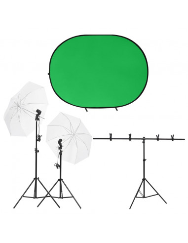 Kit per Studio Fotografico con Set di Luci e Fondale