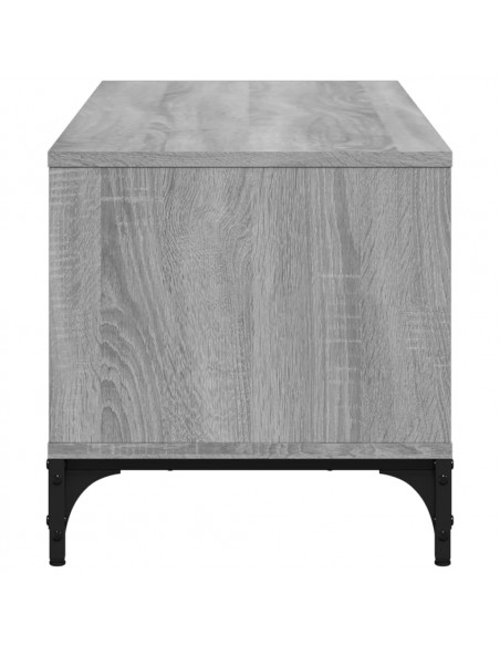 Mobile TV Grigio Sonoma 102x40x41cm Legno e Acciaio a Polvere
