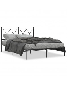 Giroletto con Testiera in Metallo Nero 140x200 cm 2