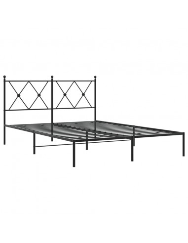 Giroletto con Testiera in Metallo Nero 140x200 cm