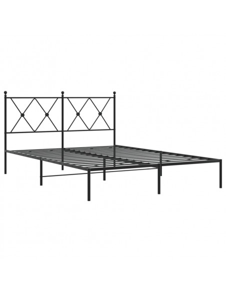 Giroletto con Testiera in Metallo Nero 140x200 cm