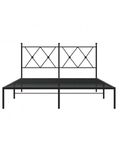 Giroletto con Testiera in Metallo Nero 140x200 cm
