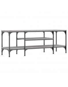 Mobile TV Grigio Sonoma 121x35x45 cm Legno Multistrato e Ferro