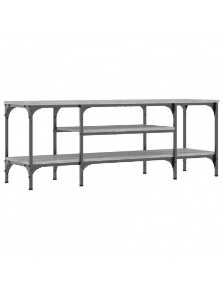 Mobile TV Grigio Sonoma 121x35x45 cm Legno Multistrato e Ferro