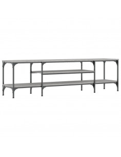 Mobile TV Grigio Sonoma 161x35x45 cm Legno Multistrato e Ferro