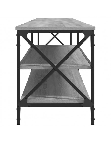 Mobile TV Grigio Sonoma 200x40x50cm Legno Multistrato e Metallo