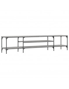 Mobile TV Grigio Sonoma 201x35x45 cm Legno Multistrato e Ferro