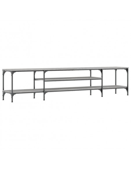 Mobile TV Grigio Sonoma 201x35x45 cm Legno Multistrato e Ferro