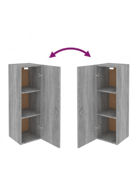 Mobile TV Grigio Sonoma 30,5x30x90 cm in Legno Multistrato